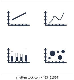Set Of Graphs, Diagrams And Statistics Icons. Premium Quality Symbol Collection. Icons Can Be Used For Web, App And UI Design. Vector Illustration, EPS10.