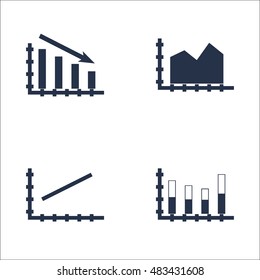 Set Of Graphs, Diagrams And Statistics Icons. Premium Quality Symbol Collection. Icons Can Be Used For Web, App And UI Design. Vector Illustration, EPS10.