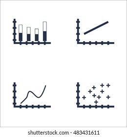Set Of Graphs, Diagrams And Statistics Icons. Premium Quality Symbol Collection. Icons Can Be Used For Web, App And UI Design. Vector Illustration, EPS10.