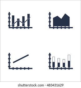 Set Of Graphs, Diagrams And Statistics Icons. Premium Quality Symbol Collection. Icons Can Be Used For Web, App And UI Design. Vector Illustration, EPS10.