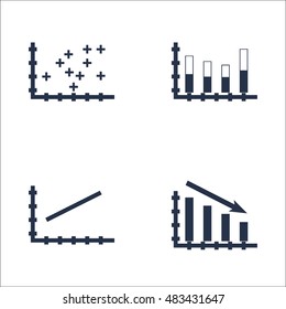 Set Of Graphs, Diagrams And Statistics Icons. Premium Quality Symbol Collection. Icons Can Be Used For Web, App And UI Design. Vector Illustration, EPS10.