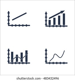 Set Of Graphs, Diagrams And Statistics Icons. Premium Quality Symbol Collection. Icons Can Be Used For Web, App And UI Design. Vector Illustration, EPS10.