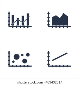 Set Of Graphs, Diagrams And Statistics Icons. Premium Quality Symbol Collection. Icons Can Be Used For Web, App And UI Design. Vector Illustration, EPS10.
