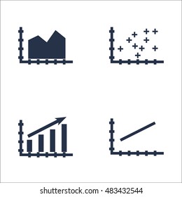 Set Of Graphs, Diagrams And Statistics Icons. Premium Quality Symbol Collection. Icons Can Be Used For Web, App And UI Design. Vector Illustration, EPS10.