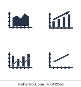 Set Of Graphs, Diagrams And Statistics Icons. Premium Quality Symbol Collection. Icons Can Be Used For Web, App And UI Design. Vector Illustration, EPS10.