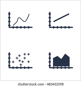 Set Of Graphs, Diagrams And Statistics Icons. Premium Quality Symbol Collection. Icons Can Be Used For Web, App And UI Design. Vector Illustration, EPS10.