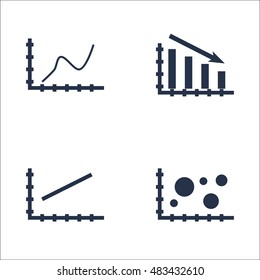 Set Of Graphs, Diagrams And Statistics Icons. Premium Quality Symbol Collection. Icons Can Be Used For Web, App And UI Design. Vector Illustration, EPS10.