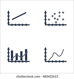 Set Of Graphs, Diagrams And Statistics Icons. Premium Quality Symbol Collection. Icons Can Be Used For Web, App And UI Design. Vector Illustration, EPS10.