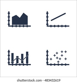 Set Of Graphs, Diagrams And Statistics Icons. Premium Quality Symbol Collection. Icons Can Be Used For Web, App And UI Design. Vector Illustration, EPS10.