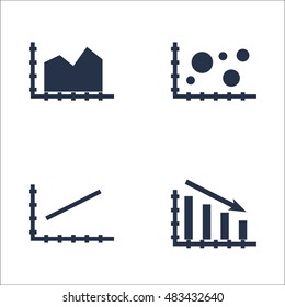 Set Of Graphs, Diagrams And Statistics Icons. Premium Quality Symbol Collection. Icons Can Be Used For Web, App And UI Design. Vector Illustration, EPS10.