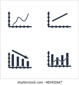 Set Of Graphs, Diagrams And Statistics Icons. Premium Quality Symbol Collection. Icons Can Be Used For Web, App And UI Design. Vector Illustration, EPS10.