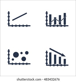 Set Of Graphs, Diagrams And Statistics Icons. Premium Quality Symbol Collection. Icons Can Be Used For Web, App And UI Design. Vector Illustration, EPS10.
