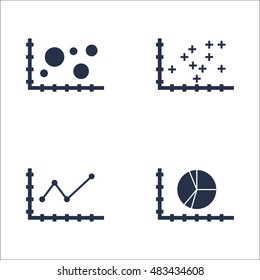 Set Of Graphs, Diagrams And Statistics Icons. Premium Quality Symbol Collection. Icons Can Be Used For Web, App And UI Design. Vector Illustration, EPS10.