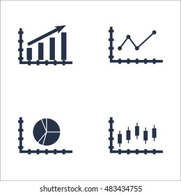 Set Of Graphs, Diagrams And Statistics Icons. Premium Quality Symbol Collection. Icons Can Be Used For Web, App And UI Design. Vector Illustration, EPS10.