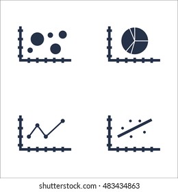 Set Of Graphs, Diagrams And Statistics Icons. Premium Quality Symbol Collection. Icons Can Be Used For Web, App And UI Design. Vector Illustration, EPS10.