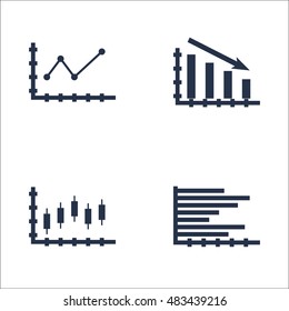 Set Of Graphs, Diagrams And Statistics Icons. Premium Quality Symbol Collection. Icons Can Be Used For Web, App And UI Design. Vector Illustration, EPS10.