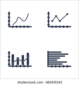 Set Of Graphs, Diagrams And Statistics Icons. Premium Quality Symbol Collection. Icons Can Be Used For Web, App And UI Design. Vector Illustration, EPS10.