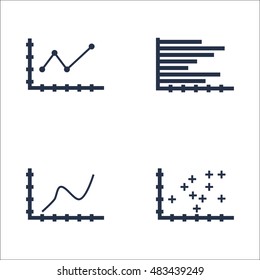 Set Of Graphs, Diagrams And Statistics Icons. Premium Quality Symbol Collection. Icons Can Be Used For Web, App And UI Design. Vector Illustration, EPS10.