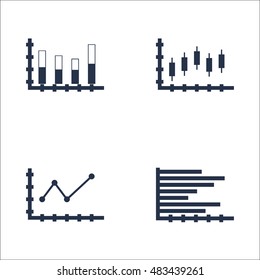Set Of Graphs, Diagrams And Statistics Icons. Premium Quality Symbol Collection. Icons Can Be Used For Web, App And UI Design. Vector Illustration, EPS10.