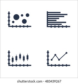 Set Of Graphs, Diagrams And Statistics Icons. Premium Quality Symbol Collection. Icons Can Be Used For Web, App And UI Design. Vector Illustration, EPS10.