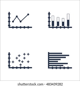 Set Of Graphs, Diagrams And Statistics Icons. Premium Quality Symbol Collection. Icons Can Be Used For Web, App And UI Design. Vector Illustration, EPS10.