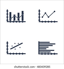 Set Of Graphs, Diagrams And Statistics Icons. Premium Quality Symbol Collection. Icons Can Be Used For Web, App And UI Design. Vector Illustration, EPS10.