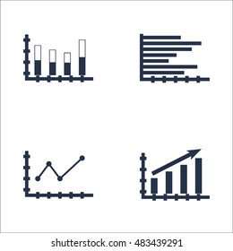 Set Of Graphs, Diagrams And Statistics Icons. Premium Quality Symbol Collection. Icons Can Be Used For Web, App And UI Design. Vector Illustration, EPS10.