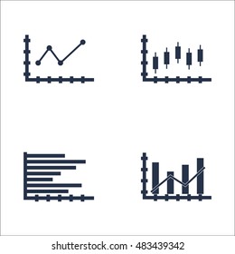 Set Of Graphs, Diagrams And Statistics Icons. Premium Quality Symbol Collection. Icons Can Be Used For Web, App And UI Design. Vector Illustration, EPS10.