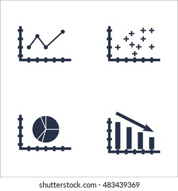Set Of Graphs, Diagrams And Statistics Icons. Premium Quality Symbol Collection. Icons Can Be Used For Web, App And UI Design. Vector Illustration, EPS10.
