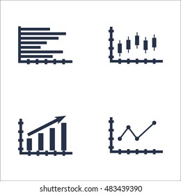 Set Of Graphs, Diagrams And Statistics Icons. Premium Quality Symbol Collection. Icons Can Be Used For Web, App And UI Design. Vector Illustration, EPS10.