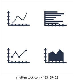 Set Of Graphs, Diagrams And Statistics Icons. Premium Quality Symbol Collection. Icons Can Be Used For Web, App And UI Design. Vector Illustration, EPS10.