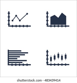 Set Of Graphs, Diagrams And Statistics Icons. Premium Quality Symbol Collection. Icons Can Be Used For Web, App And UI Design. Vector Illustration, EPS10.