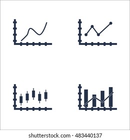 Set Of Graphs, Diagrams And Statistics Icons. Premium Quality Symbol Collection. Icons Can Be Used For Web, App And UI Design. Vector Illustration, EPS10.