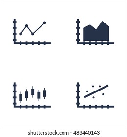 Set Of Graphs, Diagrams And Statistics Icons. Premium Quality Symbol Collection. Icons Can Be Used For Web, App And UI Design. Vector Illustration, EPS10.