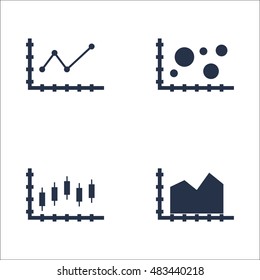 Set Of Graphs, Diagrams And Statistics Icons. Premium Quality Symbol Collection. Icons Can Be Used For Web, App And UI Design. Vector Illustration, EPS10.