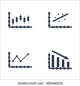 Set Of Graphs, Diagrams And Statistics Icons. Premium Quality Symbol Collection. Icons Can Be Used For Web, App And UI Design. Vector Illustration, EPS10.
