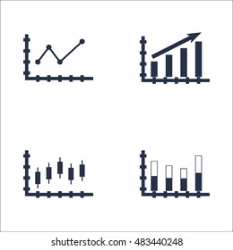 Set Of Graphs, Diagrams And Statistics Icons. Premium Quality Symbol Collection. Icons Can Be Used For Web, App And UI Design. Vector Illustration, EPS10.