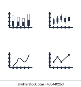 Set Of Graphs, Diagrams And Statistics Icons. Premium Quality Symbol Collection. Icons Can Be Used For Web, App And UI Design. Vector Illustration, EPS10.