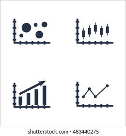 Set Of Graphs, Diagrams And Statistics Icons. Premium Quality Symbol Collection. Icons Can Be Used For Web, App And UI Design. Vector Illustration, EPS10.