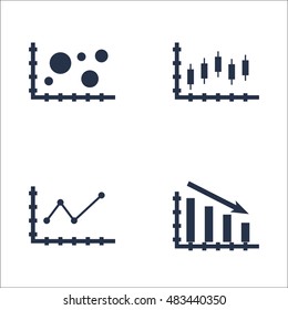 Set Of Graphs, Diagrams And Statistics Icons. Premium Quality Symbol Collection. Icons Can Be Used For Web, App And UI Design. Vector Illustration, EPS10.