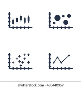 Set Of Graphs, Diagrams And Statistics Icons. Premium Quality Symbol Collection. Icons Can Be Used For Web, App And UI Design. Vector Illustration, EPS10.