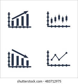 Set Of Graphs, Diagrams And Statistics Icons. Premium Quality Symbol Collection. Icons Can Be Used For Web, App And UI Design. Vector Illustration, EPS10.