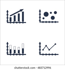 Set Of Graphs, Diagrams And Statistics Icons. Premium Quality Symbol Collection. Icons Can Be Used For Web, App And UI Design. Vector Illustration, EPS10.