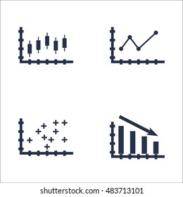 Set Of Graphs, Diagrams And Statistics Icons. Premium Quality Symbol Collection. Icons Can Be Used For Web, App And UI Design. Vector Illustration, EPS10.