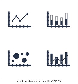 Set Of Graphs, Diagrams And Statistics Icons. Premium Quality Symbol Collection. Icons Can Be Used For Web, App And UI Design. Vector Illustration, EPS10.