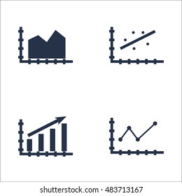 Set Of Graphs, Diagrams And Statistics Icons. Premium Quality Symbol Collection. Icons Can Be Used For Web, App And UI Design. Vector Illustration, EPS10.