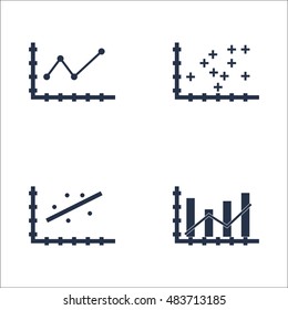 Set Of Graphs, Diagrams And Statistics Icons. Premium Quality Symbol Collection. Icons Can Be Used For Web, App And UI Design. Vector Illustration, EPS10.