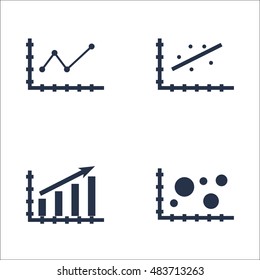 Set Of Graphs, Diagrams And Statistics Icons. Premium Quality Symbol Collection. Icons Can Be Used For Web, App And UI Design. Vector Illustration, EPS10.