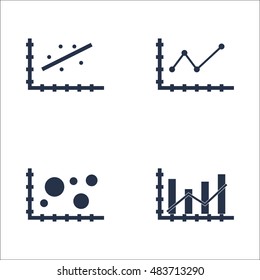 Set Of Graphs, Diagrams And Statistics Icons. Premium Quality Symbol Collection. Icons Can Be Used For Web, App And UI Design. Vector Illustration, EPS10.