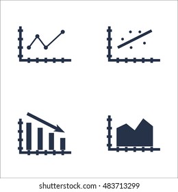 Set Of Graphs, Diagrams And Statistics Icons. Premium Quality Symbol Collection. Icons Can Be Used For Web, App And UI Design. Vector Illustration, EPS10.